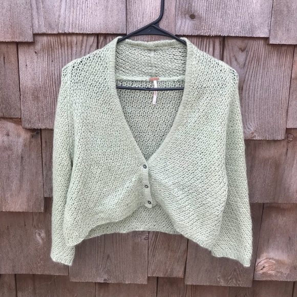 Free People Sweaters - Free People Mohair Blend Knit Cropped Cardigan szL